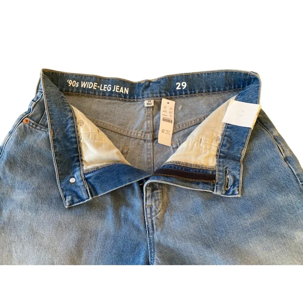 NWT J.Crew $138 Women's 29 High-rise '90s wide-leg Jeans Medium Wash "Sold Out" - Picture 6 of 14